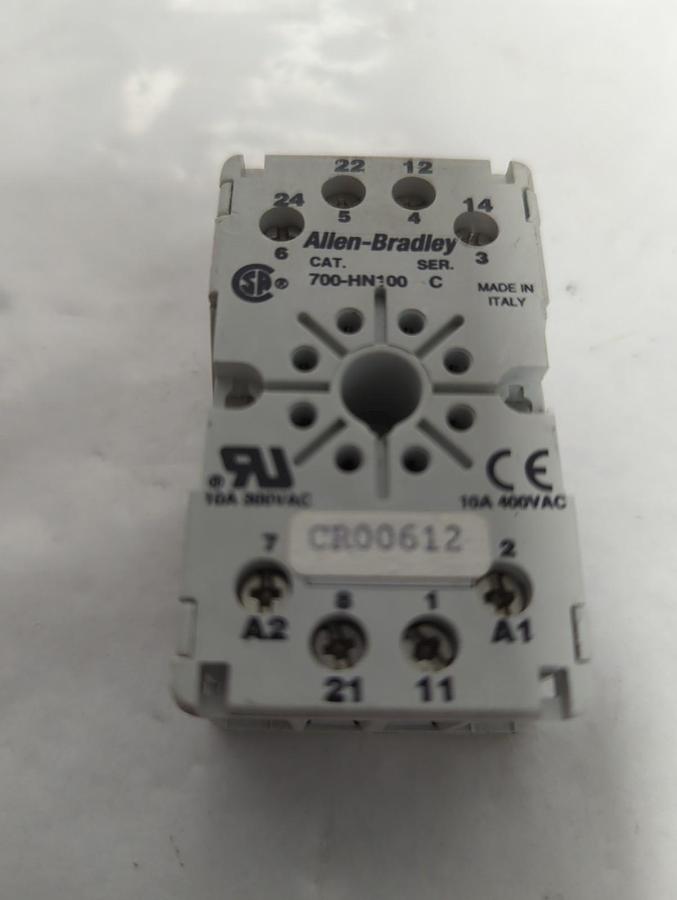 Used ALLEN BRADLEY,700-HN100,SERIES C RELAY BASE SOCKET 8-PIN PRE-OWNED