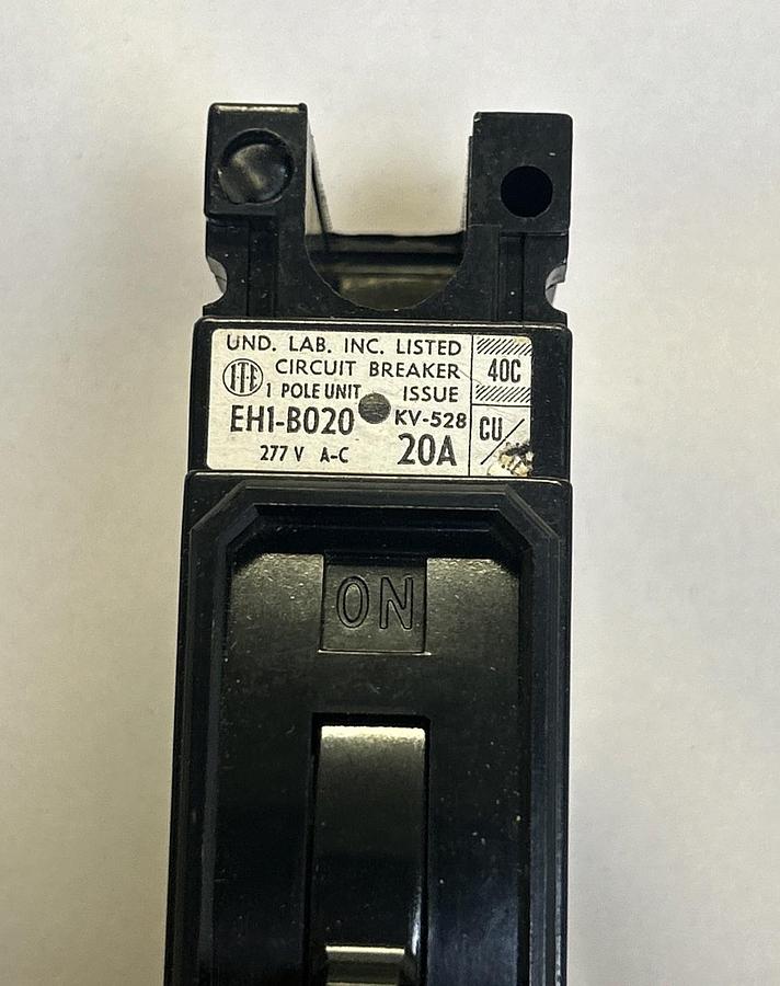Used ITE,EH1-B020,CIRCUIT BREAKER 20A 277V 1P