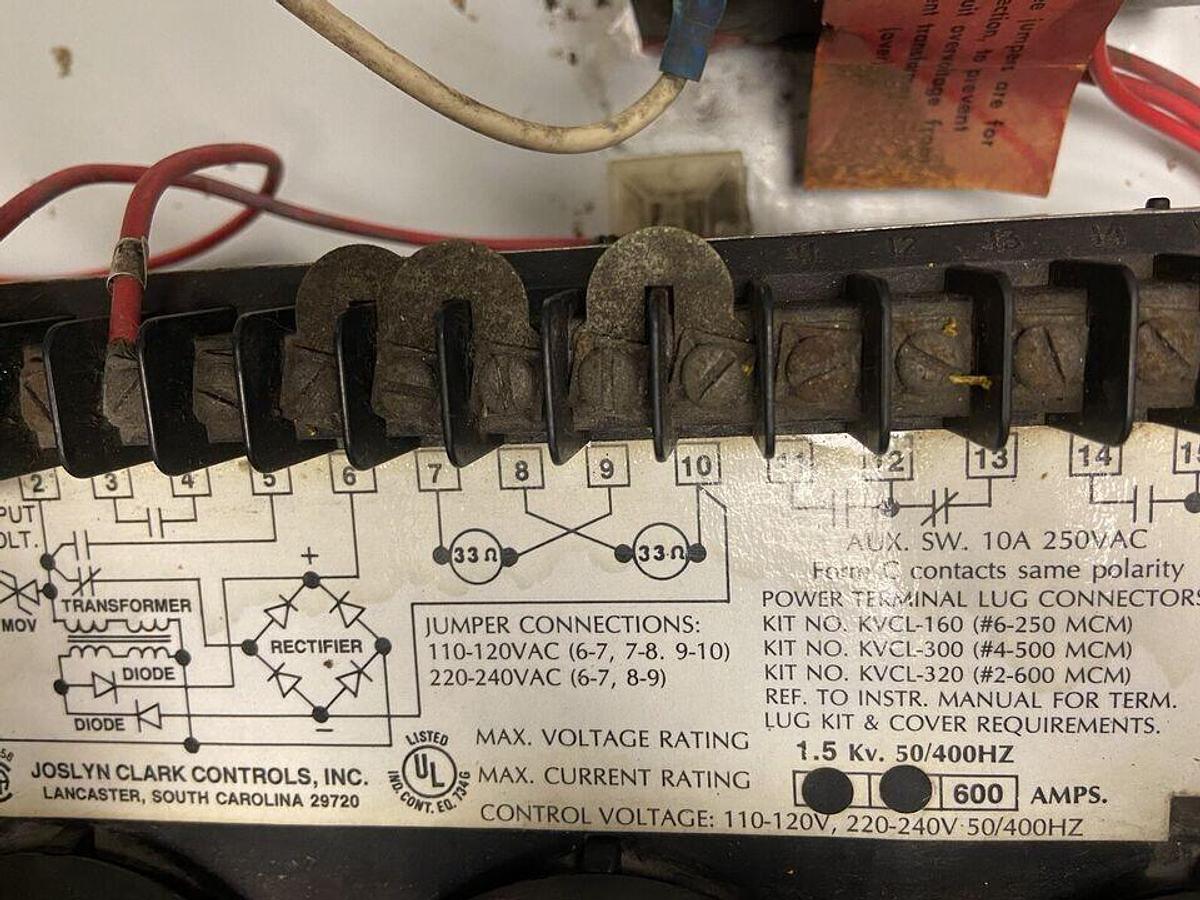 Used Joslyn Clark,VS13U03615-76 Bul. 6013 VS 6,Vacuum Starter 1.5Kv 600V