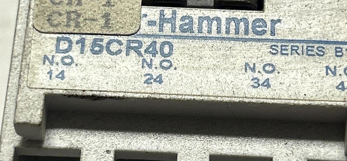 Used CUTLER-HAMMER,D15CR40,CONTACTOR