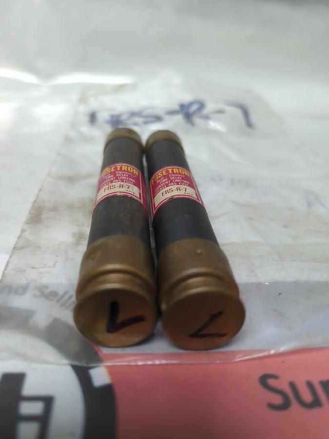 Used COOPER BUSSMAN,FRS-R-7,FUSETRON 7 AMP FUSE LOT OF 2 PRE-OWNED