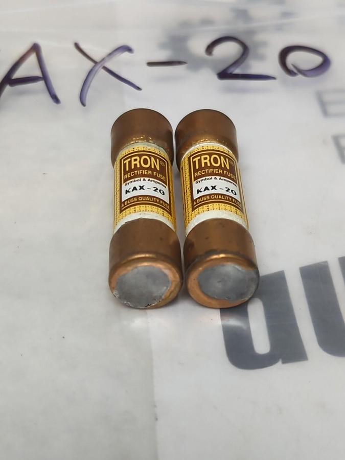 COOPER BUSSMANN,KAX-20,RECTIFIER 20 AMP FUSE LOT OF 2 NOS