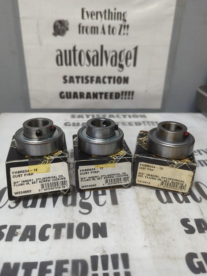 PEER BEARING,FHSR204-12,3/4 INCH INSERT BEARINGS LOT OF 3 NOS