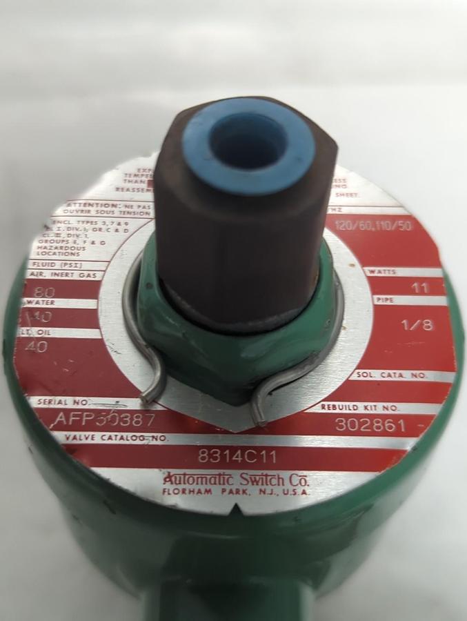 Used ASCO,8314C11,SOLENOID VALVE 1/8 INCH 11 WATT PRE-OWNED