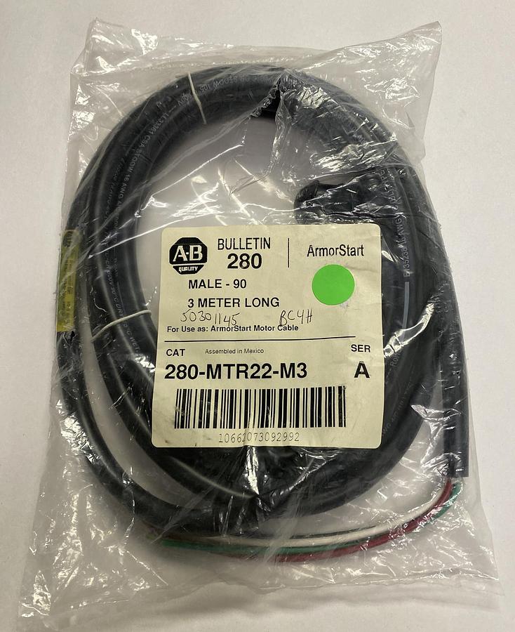 Used ALLEN BRADLEY,280-MTR22-M3,SER A MOTOR CORDSET NEW