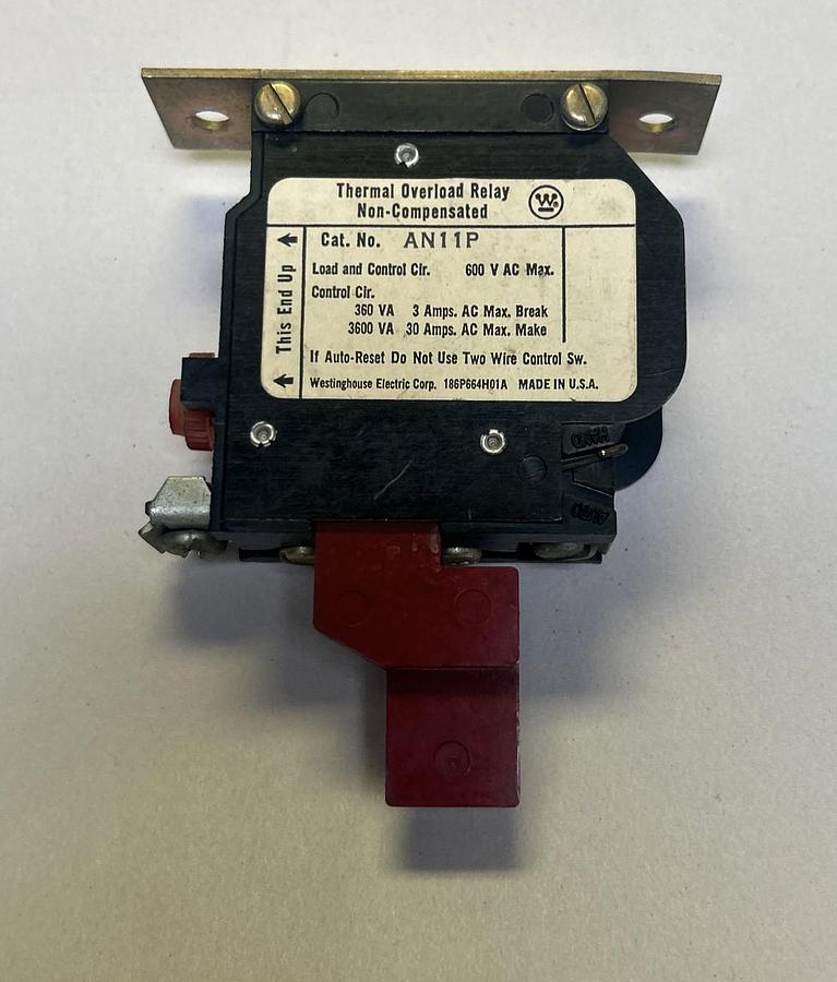 Used WESTINGHOUSE,AN11P,THERMAL OVERLOAD RELAY