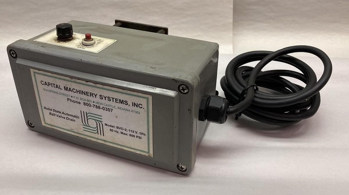 Used Capital Machinery Systems,Model: BVD-2, Ball Valve Drain 115V 60Hz 600psi