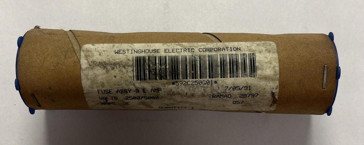 Used WESTINGHOUSE,592C250G01,FUSE 3E AMP 2500/5000V NOS