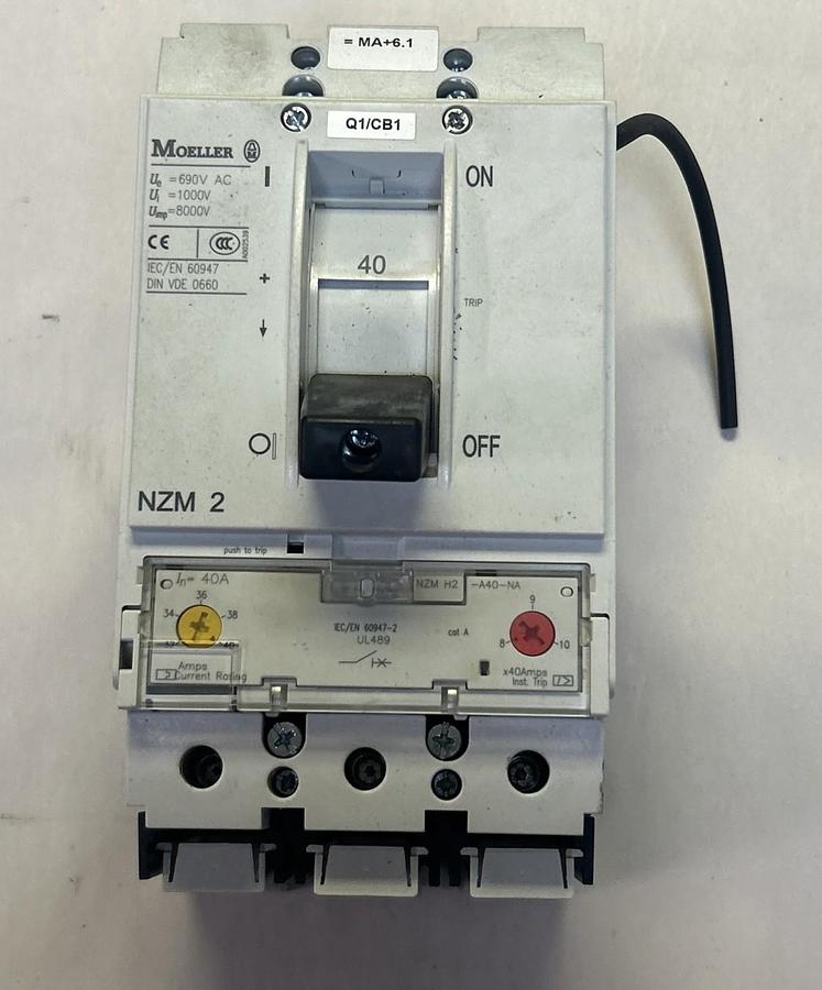 Used EATON,NZMH2-A40-NA,CIRCUIT BREAKER 40A 690V 3P