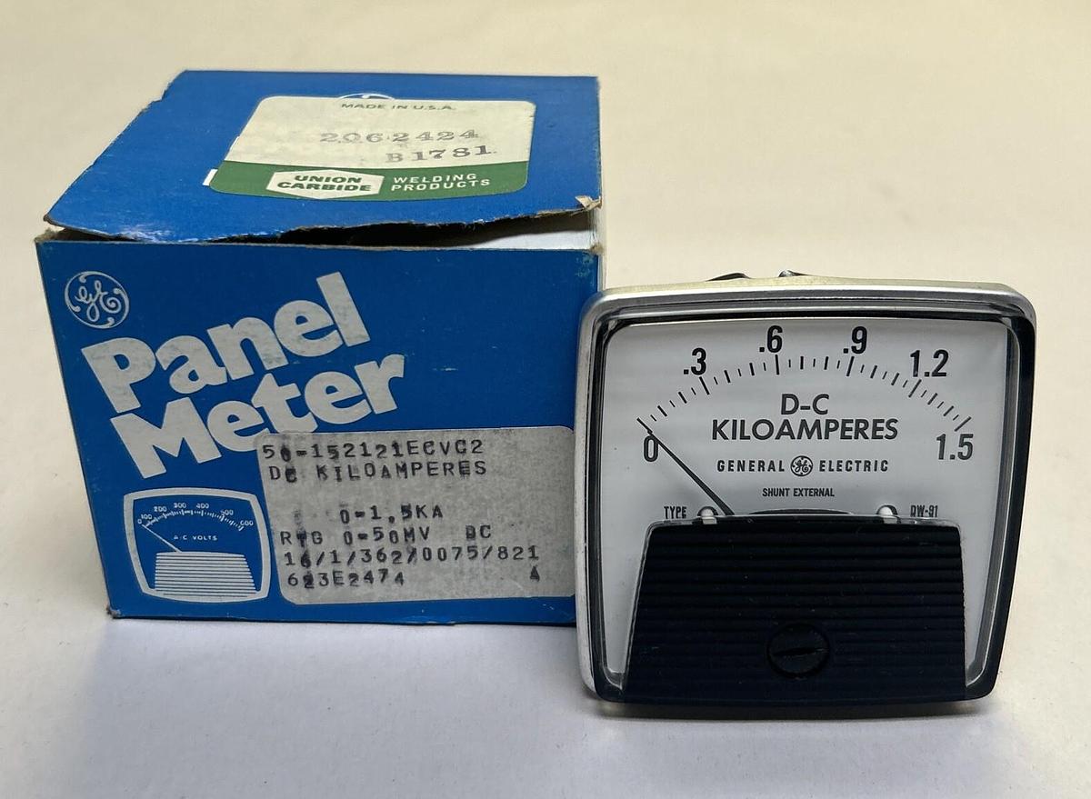 GENERAL ELECTRIC,50-152121ECVC2,PANEL METER 0-1.5 DC KILOAMPERES NOS