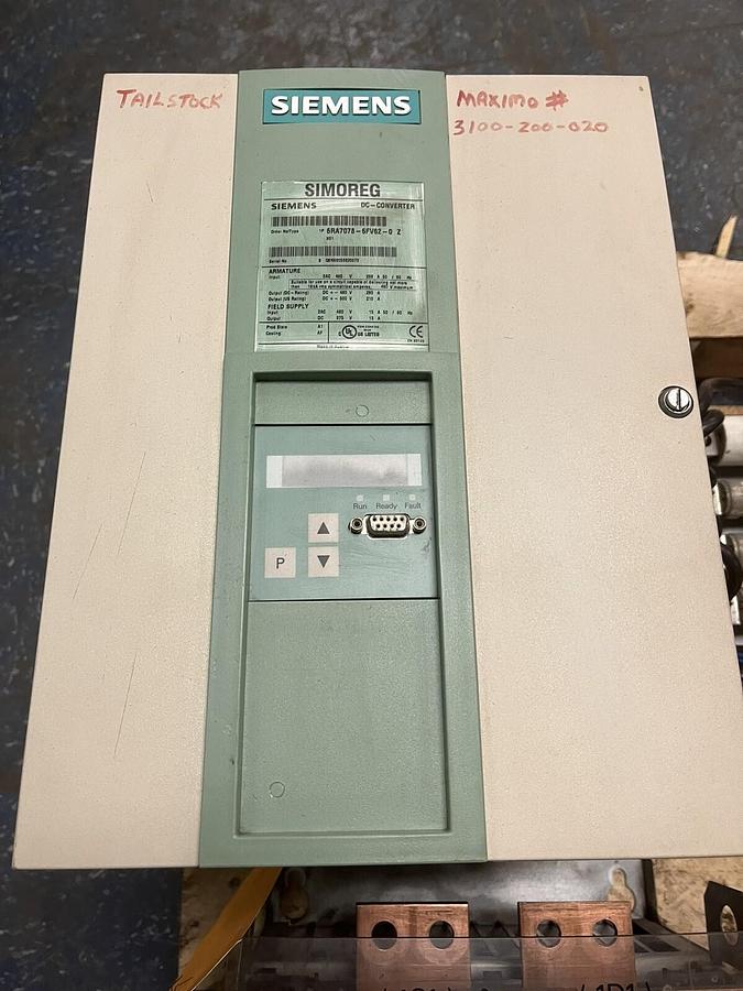 Used SIEMENS,6RA7078-6FV62-0-Z,SIMOREG DC CONVERTER 500VDC 210A