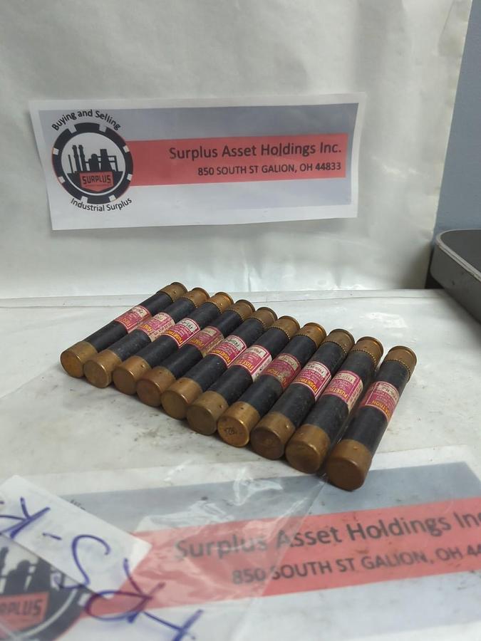 Used COOPER BUSSMANN,FRS-R-2,FUSETRON 2 AMP FUSE LOT OF 10 PRE-OWNED