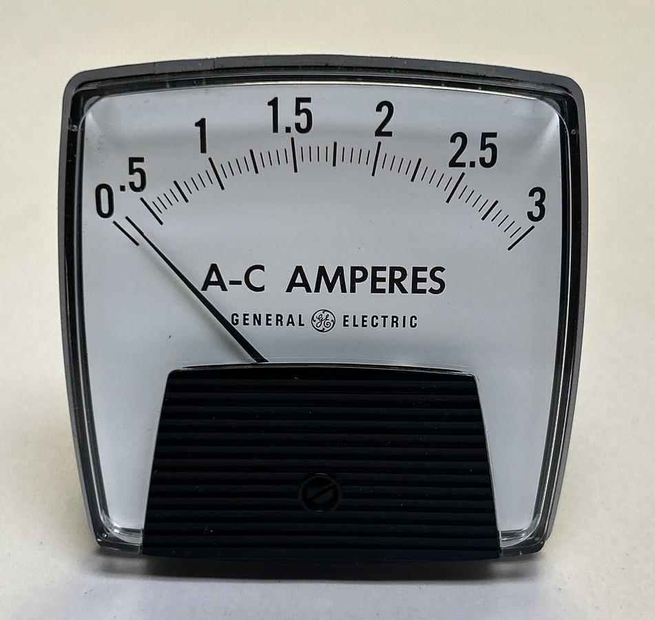 GENERAL ELECTRIC,A0-91,PANEL METER 0-3 AC AMPERES NOS