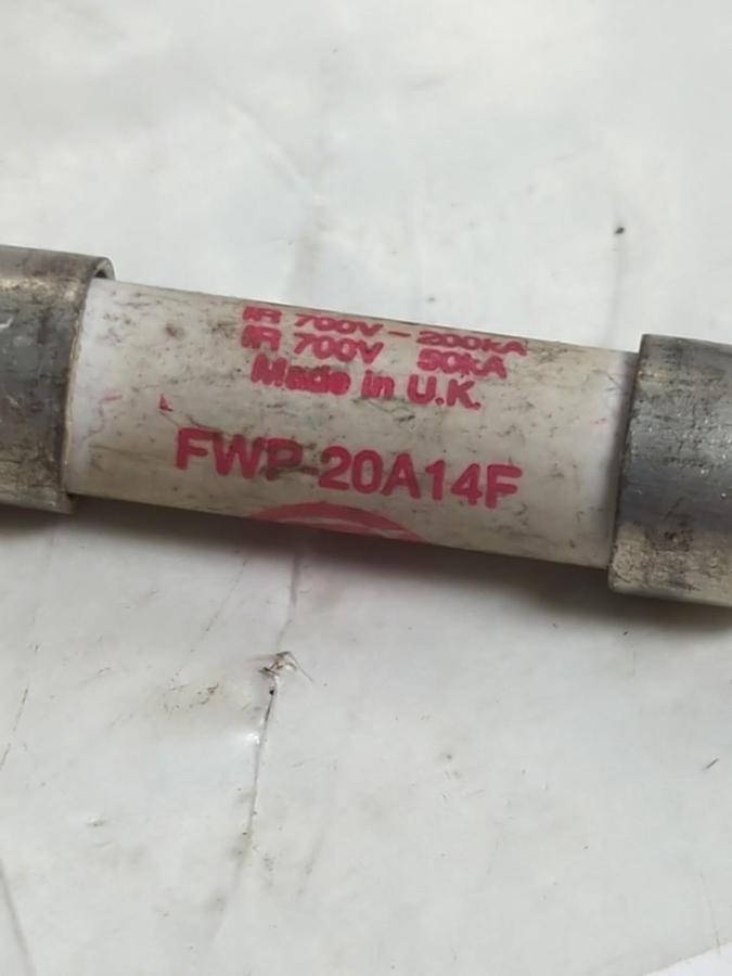 Used COOPER BUSSMANN,FWP20A14F,20 AMP FUSE LOT OF 5 PRE-OWNED