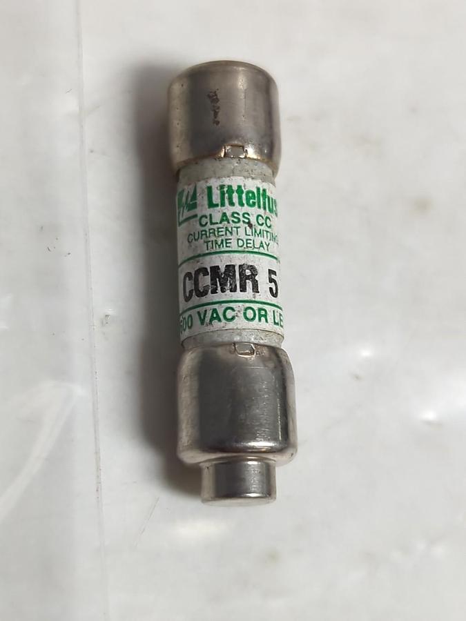 Used LITTELFUSE,CCMR5,CLASS CC 5 AMP FUSE LOT OF 5 PRE-OWNED