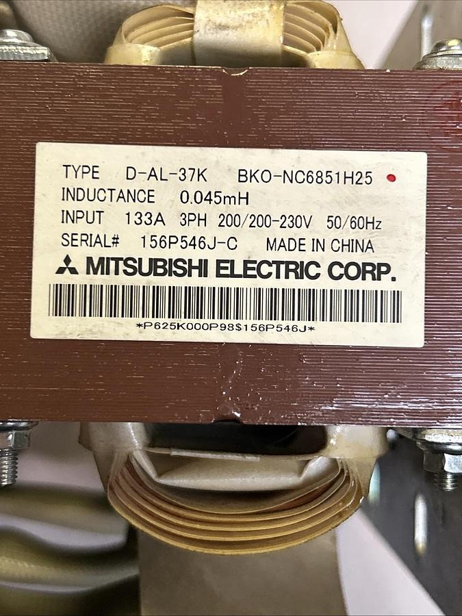 Used MITSUBISHI,BKO-NC6851H25,AC REACTOR 133AMP 3 PHASE 200/200-230V