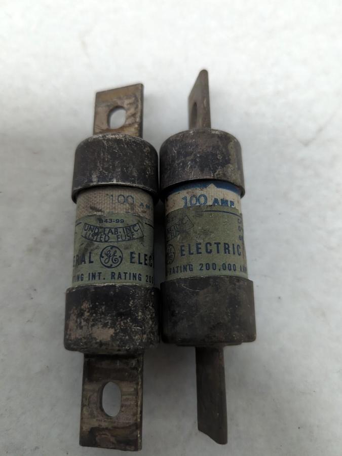 Used GENERAL ELECTRIC,GF8B100,FUSE 100 AMP LOT OF 2 PRE-OWNED