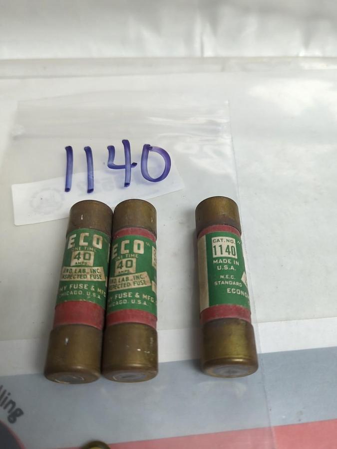 Used ECO,1140,ONE-TIME 3 AMP FUSE LOT OF 3 PRE-OWNED