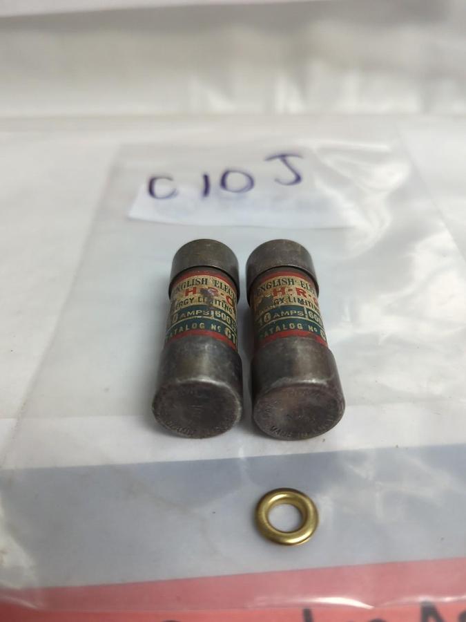Used ENGLISH ELECTRIC,C10J,ENERGY LIMITING 10 AMP FUSE LOT OF 2 PRE-OWNED
