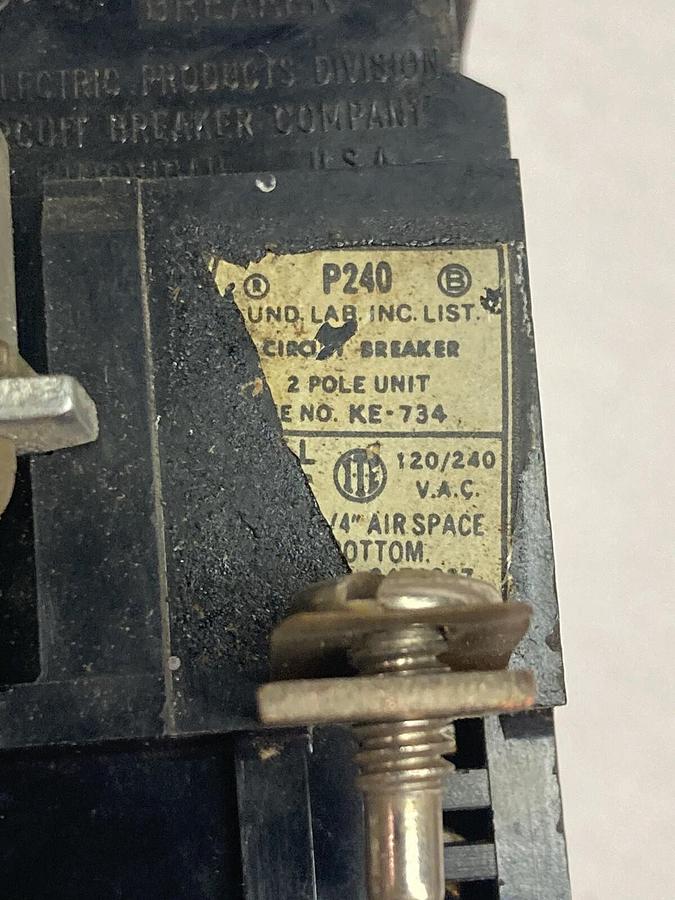 Used ITE Pushmatic,P240,Double Pole Circuit Breaker 120/240VAC