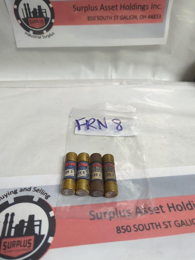 Used COOPER BUSSMANN,FRN-8,FUSETRON 8 AMP FUSE LOT OF 4 PRE-OWNED