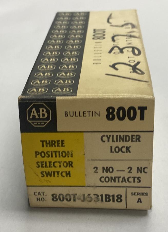 Allen-Bradley,800T-J631B18,Three Position Selector Switch Cylinder Lock NOS