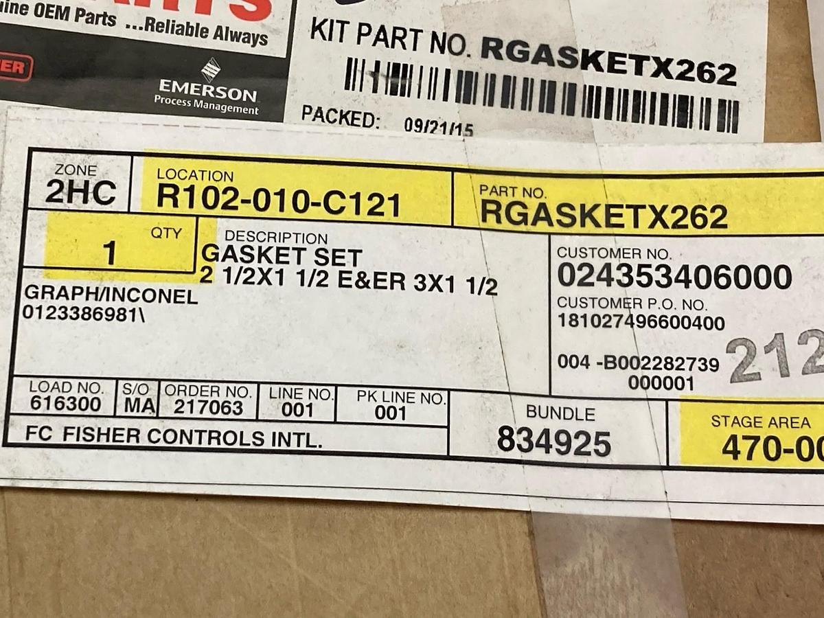 Used Fisher,RGASKETX262,Gasket Kit