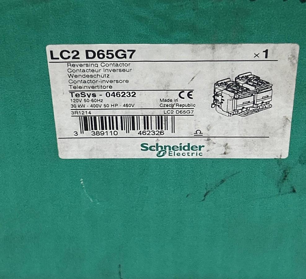 SCHNEIDER ELECTRIC,LC2D65G7,REVERSING CONTACTOR NOS