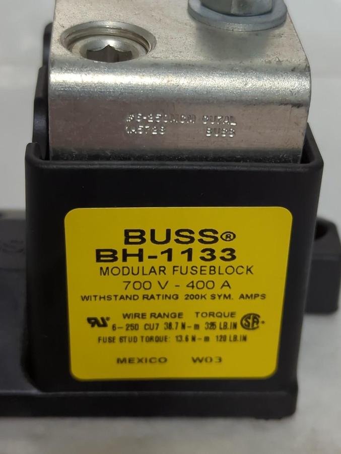 BUSSMANN,BH-1133,MODULAR FUSEBLOCK 700V-400A NOS