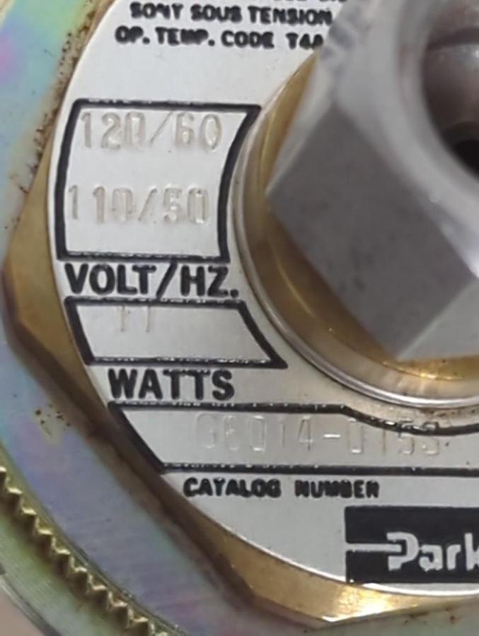Used PARKER,G6014-0153,SOLENOID VALVE 125PSI 11 WATT PRE-OWNED