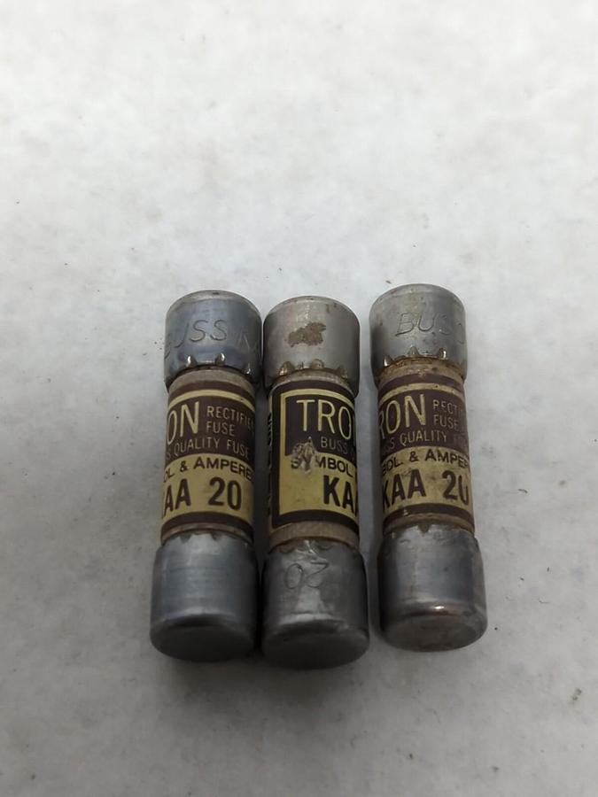 COOPER BUSSMANN,KAA 20,TRON 20 AMP FUSE LOT OF 3 NOS