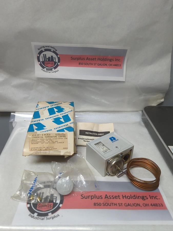 RANCO,010-1433,COMMERCIAL TEMP CONTROL RANGE -35F TO 15F NOS