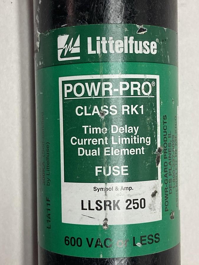 Used Littlefuse,LLSRK 250,Time Delay Fuse Class RK1