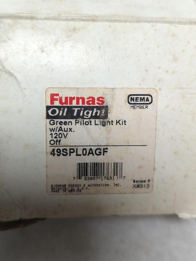 FURNAS,49SPL0AGF,GREEN PILOT LIGHT KIT WITH AUX 120V NOS