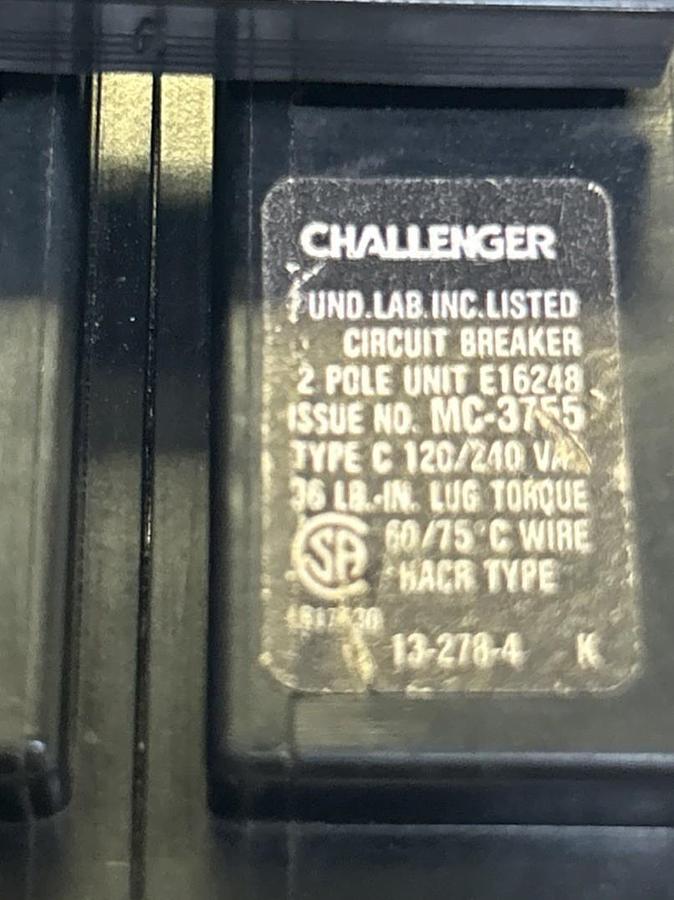 Used CHALLENGER,C230,CIRCUIT BREAKER 30A 120/240V 2P LOT OF 2