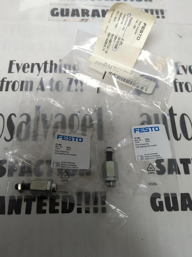 FESTO,FK-M6,ALIGNING ROD COUPLER LOT OF 2 NEW