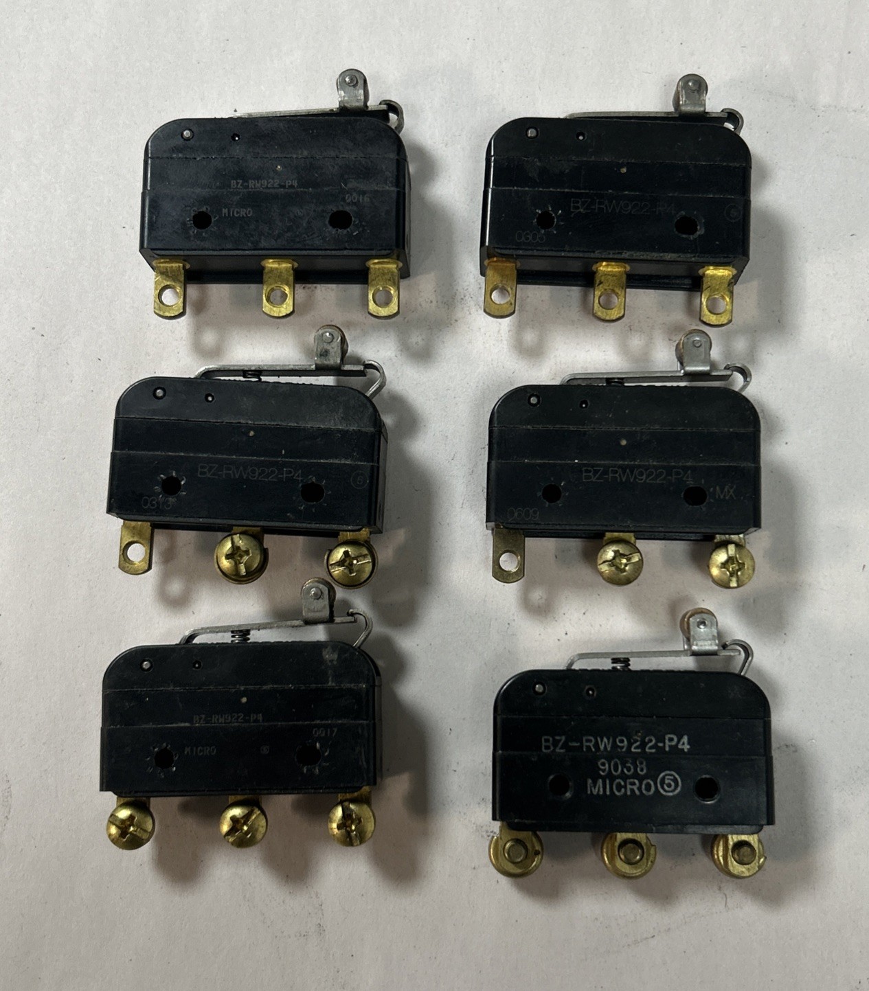 Used MICRO SWITCH,BZ-RW922-R4,LIMIT SWITCH LOT OF 6