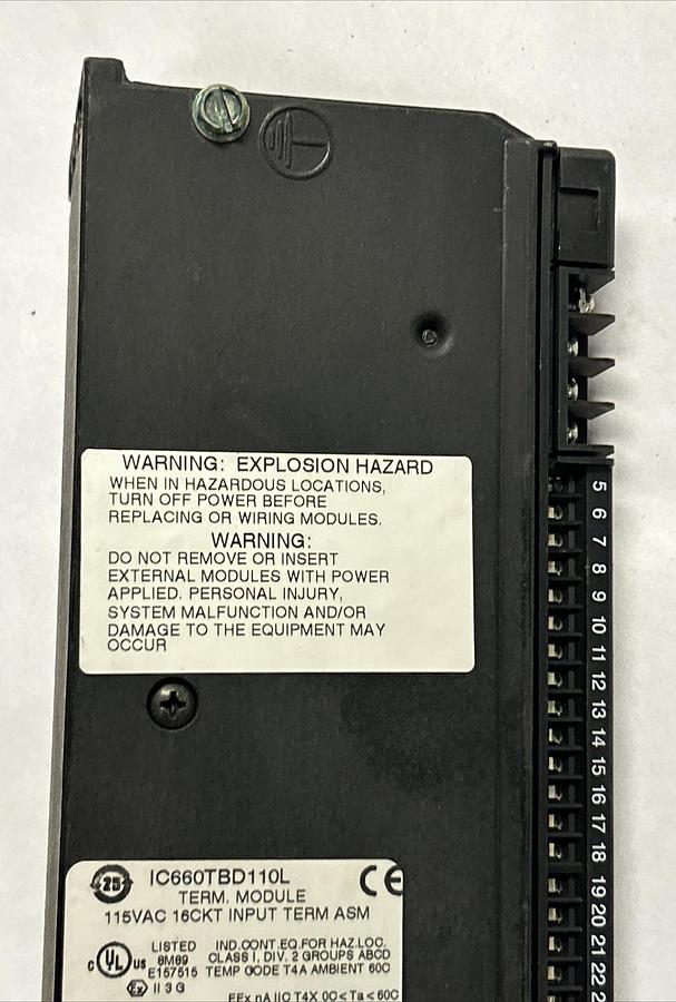 Used GE FANUC,IC660TBD110 IC660TBD110L, TERMINAL ASSEMBLY