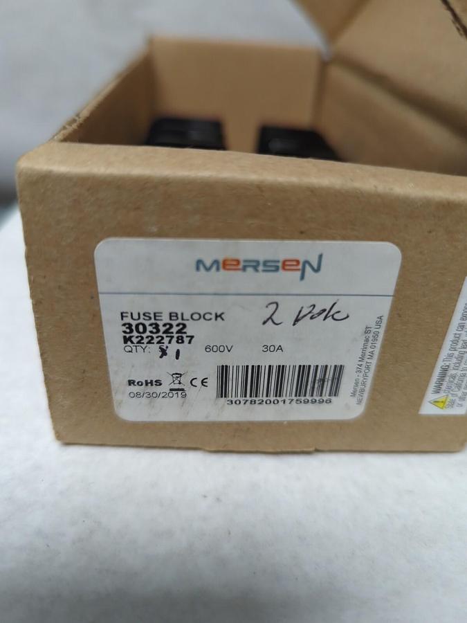 MERSEN,30322,FUSE BLOCK/HOLDER 600V 30A 2-POLE LOT OF 6 NOS