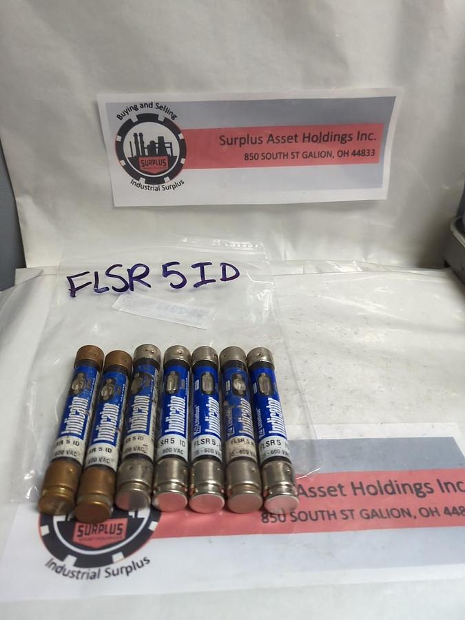 Used LITTELFUSE,FLSR5ID,INDICATOR 5 AMP FUSE LOT OF 7 PRE-OWNED