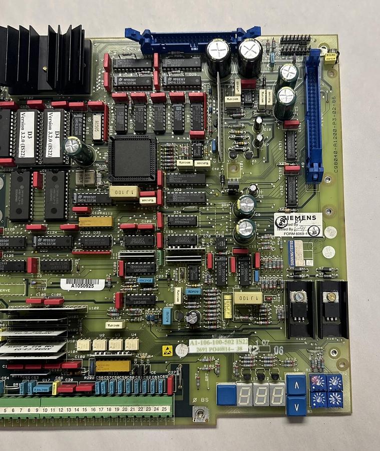 Used SIEMENS,A1-106-100-502,MAIN CONTROL BOARD REFURBISHED