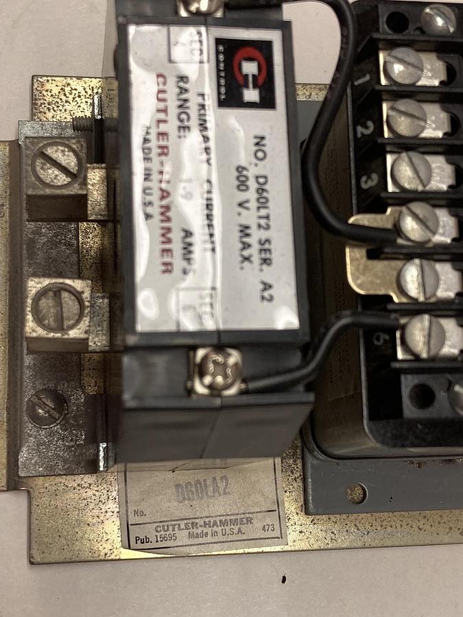 Cutler Hammer,D60LA2,Current Sensitive Relay