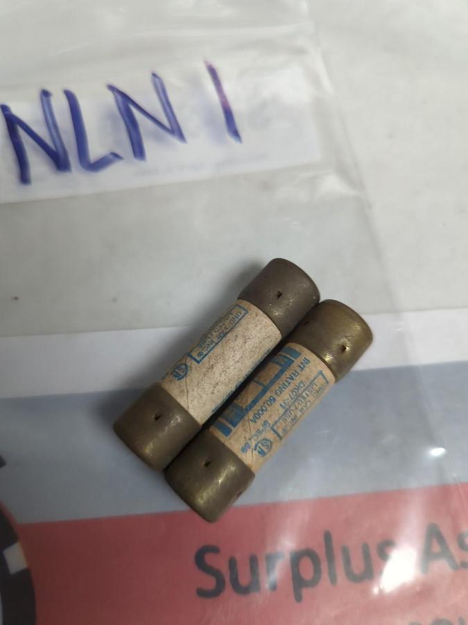 Used LITTELFUSE,NLN1,ONE-TIME 1 AMP FUSE LOT OF 2 PRE-OWNED