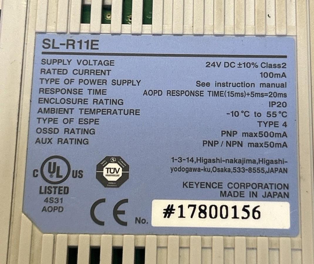 Used KEYENCE,SL-R11E,SAFETY CONTROL UNIT