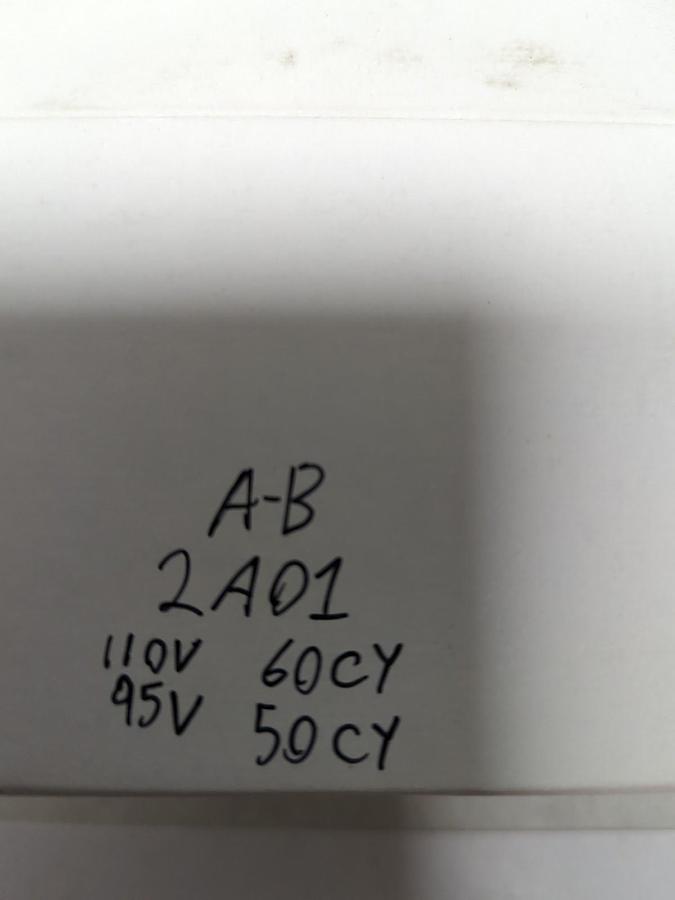 Used ALLEN-BRADLEY,2A01,COIL 110V 60CY 95V 50CY PRE-OWNED
