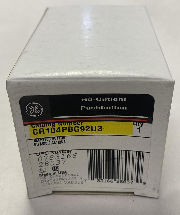Used GENERAL ELECTRIC,CR104PBG92U3, PUSHBUTTON NEW