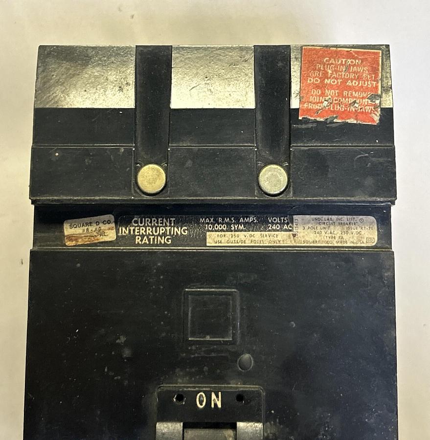 Used SQUARE D,FA32100,I-LINE CIRCUIT BREAKER 100A 240V 3P