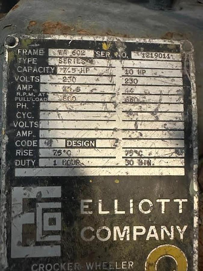 Used Elliott 7.5 WA 602