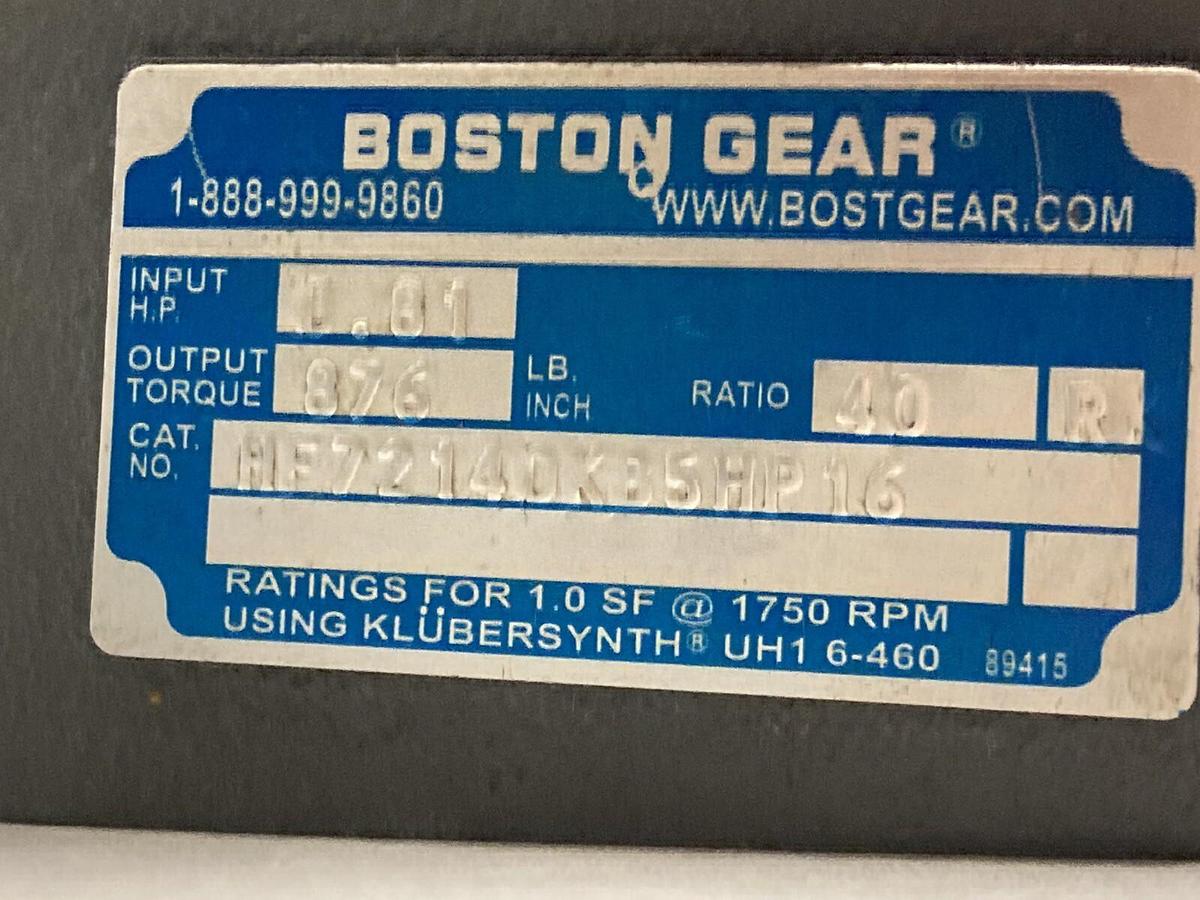 Boston Gear,HF72140KB5HP16,0.81 HP Speed Reducer Ratio 40:1