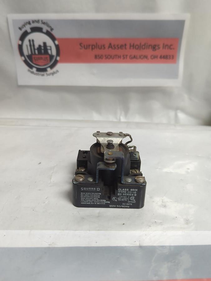 Used SQUARE D,8501-CO-15,SERIES B POWER RELAY 120V 50/60HZ PRE-OWNED